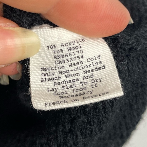 LUX Black Gray Striped Knit Empire‎ Waist Sleeveless Babydoll Sweater Dress - Picture 2 of 6